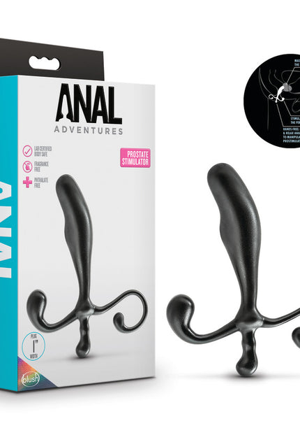 Anal Adventures Prostate Stimulator - Black 12.7 cm Prostate Massager