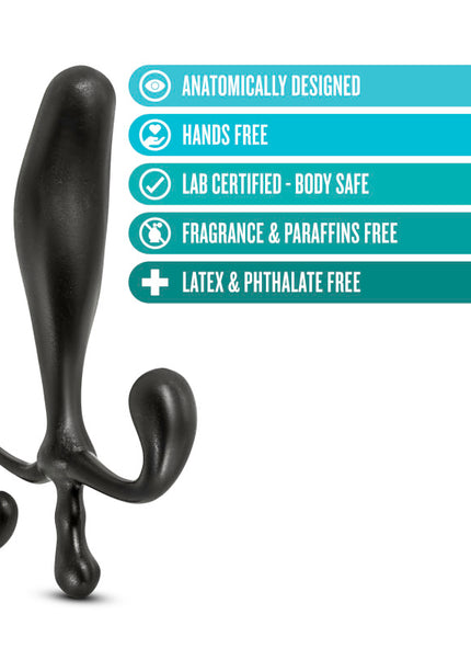 Anal Adventures Prostate Stimulator - Black 12.7 cm Prostate Massager