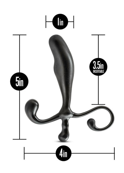 Anal Adventures Prostate Stimulator - Black 12.7 cm Prostate Massager
