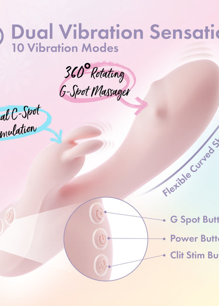 Play With Me - Fairy Flutter - Pink 19.7 cm USB Rechargeable Rabbit Vibrator