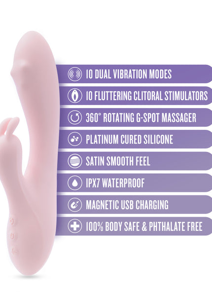 Play With Me - Fairy Flutter - Pink 19.7 cm USB Rechargeable Rabbit Vibrator