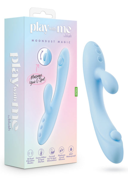 Play With Me - Moondust Magic - Blue 20.3 cm USB Rechargeable Rabbit Vibrator