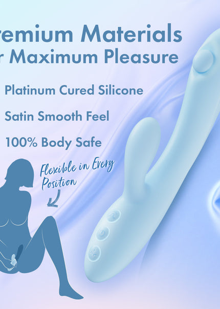 Play With Me - Moondust Magic - Blue 20.3 cm USB Rechargeable Rabbit Vibrator