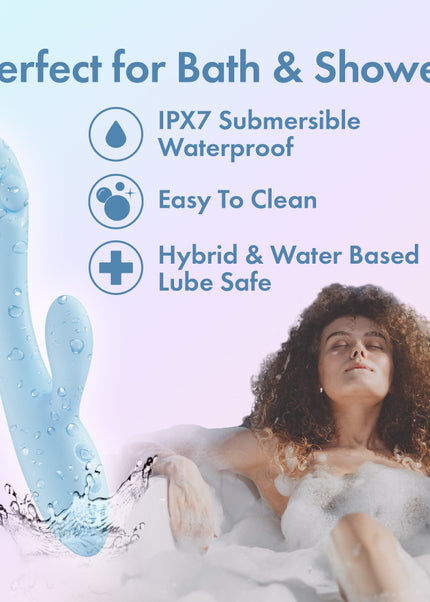 Play With Me - Moondust Magic - Blue 20.3 cm USB Rechargeable Rabbit Vibrator