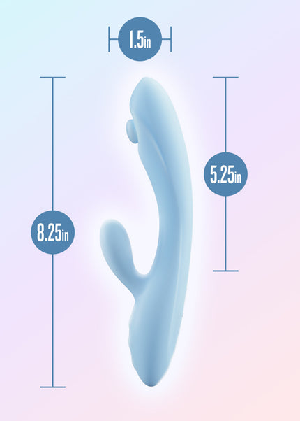 Play With Me - Moondust Magic - Blue 20.3 cm USB Rechargeable Rabbit Vibrator