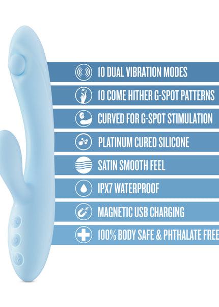Play With Me - Moondust Magic - Blue 20.3 cm USB Rechargeable Rabbit Vibrator
