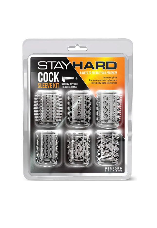 Stay Hard - Cock Sleeve Kit - Clear Penis Sleeves - 6 Pack