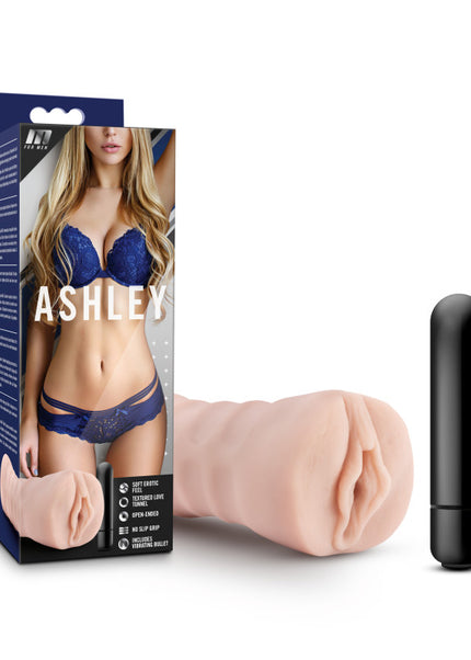 M for Men Ashley - Flesh Vibrating Vagina Stroker