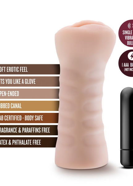M for Men Ashley - Flesh Vibrating Vagina Stroker