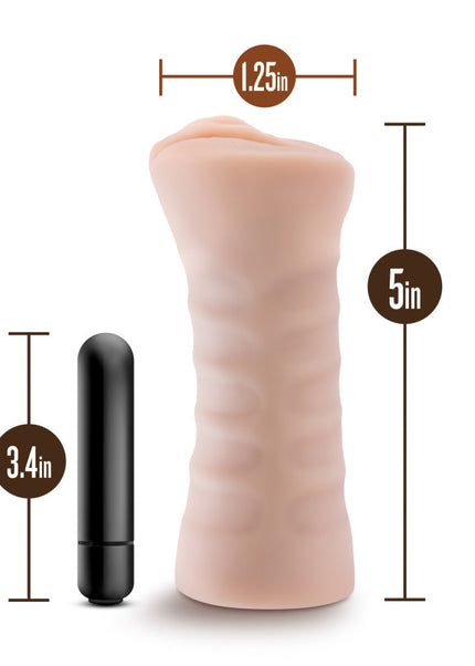 M for Men - Rain - Flesh Vibrating Vagina Stroker