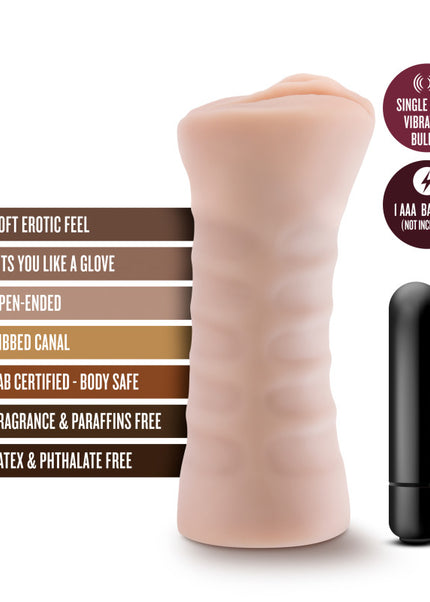 M for Men - Rain - Flesh Vibrating Vagina Stroker