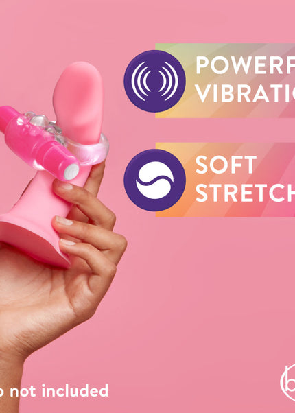 Play With Me Teaser Vibrating C-Ring - Clear/Pink Vibrating Cock Ring