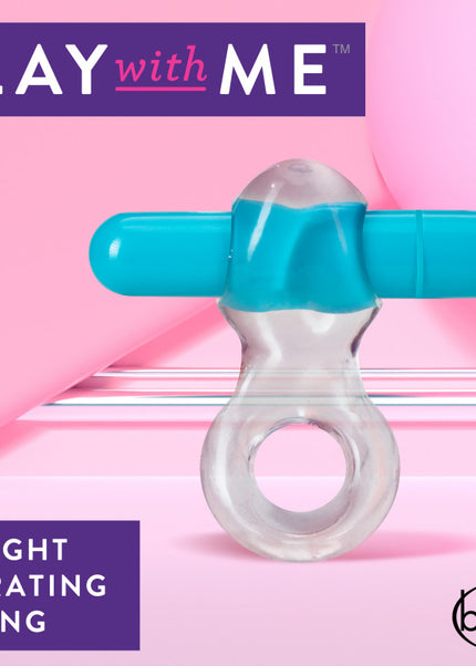 Play With Me Delight Vibrating C-Ring - Clear/Blue Vibrating Cock Ring
