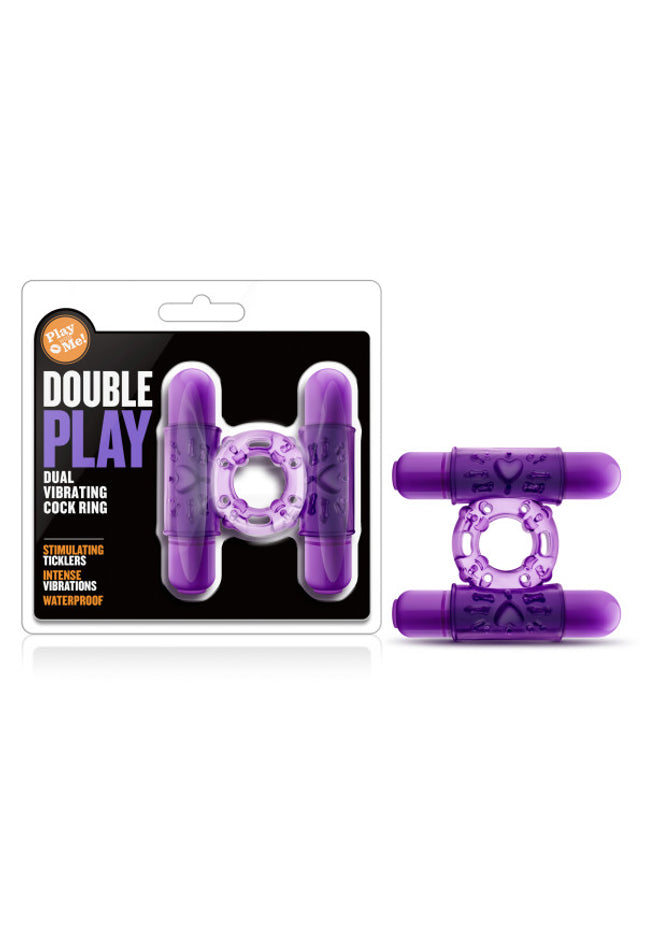 Play With Me - Double Play - Purple Dual Vibrating Cock Ring