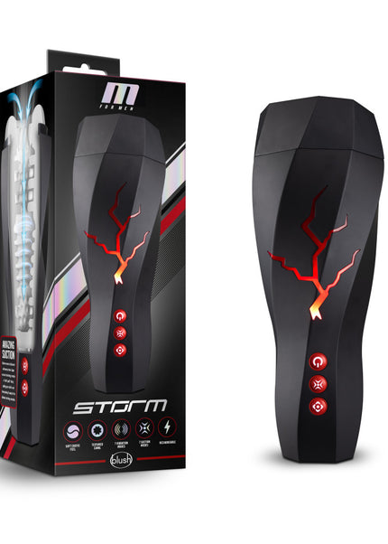 M For Men - Storm - USB Rechargeable Milking & Vibrating Auto Stroker