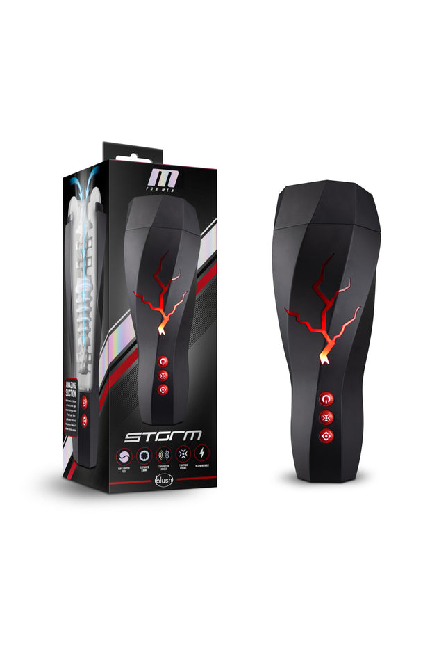 M For Men - Storm - USB Rechargeable Milking & Vibrating Auto Stroker
