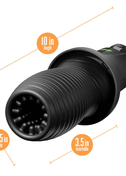 M For Men - 3rd Base - Black USB Rechargeable Vibrating & Rotating Auto Stroker