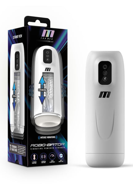 M For Men Robo-Bator - White USB Rechargeable Vibrating Auto Stroker