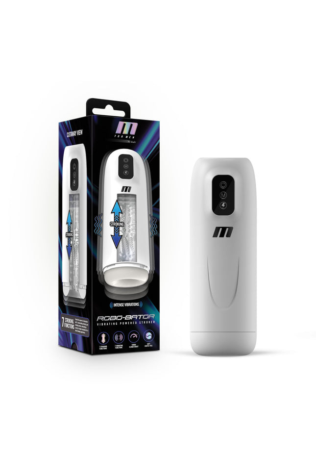 M For Men Robo-Bator - White USB Rechargeable Vibrating Auto Stroker