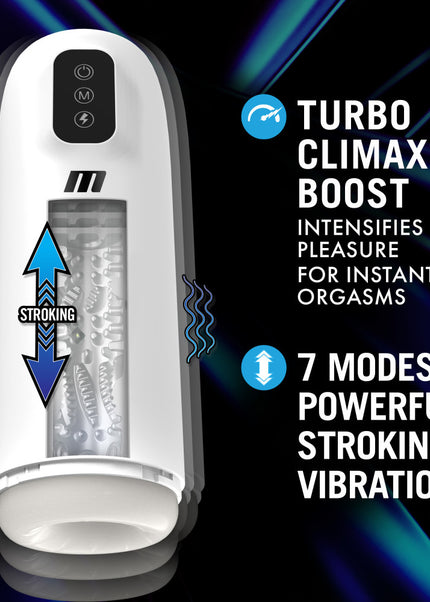 M For Men Robo-Bator - White USB Rechargeable Vibrating Auto Stroker