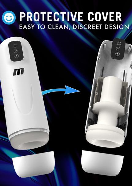 M For Men Robo-Bator - White USB Rechargeable Vibrating Auto Stroker