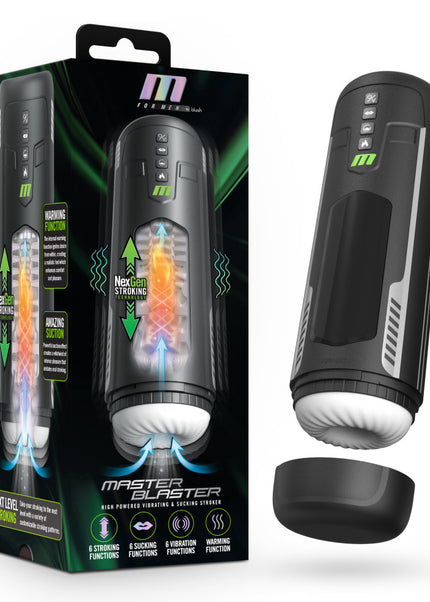 M For Men - Master Blaster - USB Rechargeable Vibrating & Sucking Auto Stroker