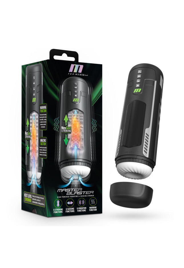 M For Men - Master Blaster - USB Rechargeable Vibrating & Sucking Auto Stroker