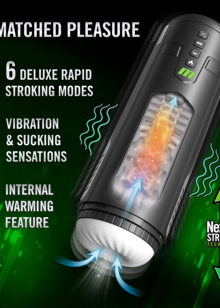M For Men - Master Blaster - USB Rechargeable Vibrating & Sucking Auto Stroker