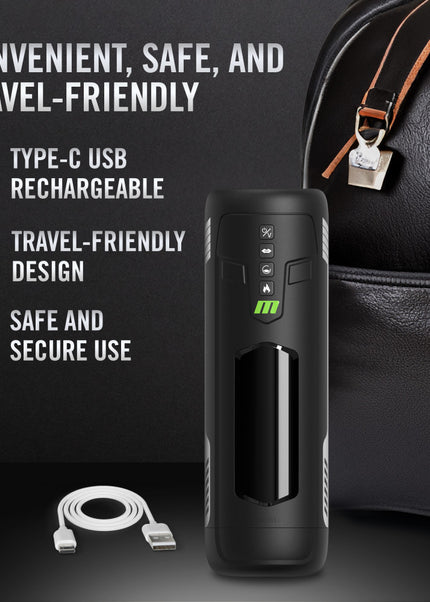M For Men - Master Blaster - USB Rechargeable Vibrating & Sucking Auto Stroker