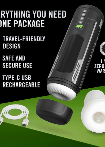 M For Men - Master Blaster - USB Rechargeable Vibrating & Sucking Auto Stroker