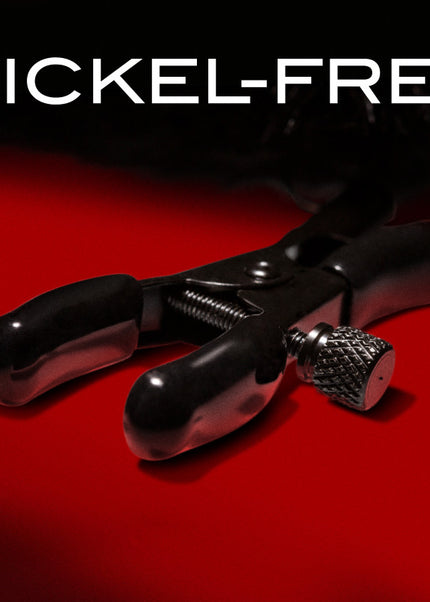 Noir Pom Adjustable Nipple Clamps - Black Furry Nipple Clamps