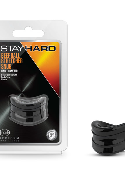Stay Hard Beef Ball Stretcher Snug - Black 2.5 cm Ball Stretcher Ring