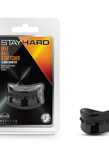 Stay Hard Beef Ball Stretcher - Black 3.8 cm Ball Stretcher Ring