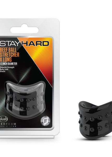 Stay Hard Beef Ball Stretcher X Long - Black Ball Stretcher Ring