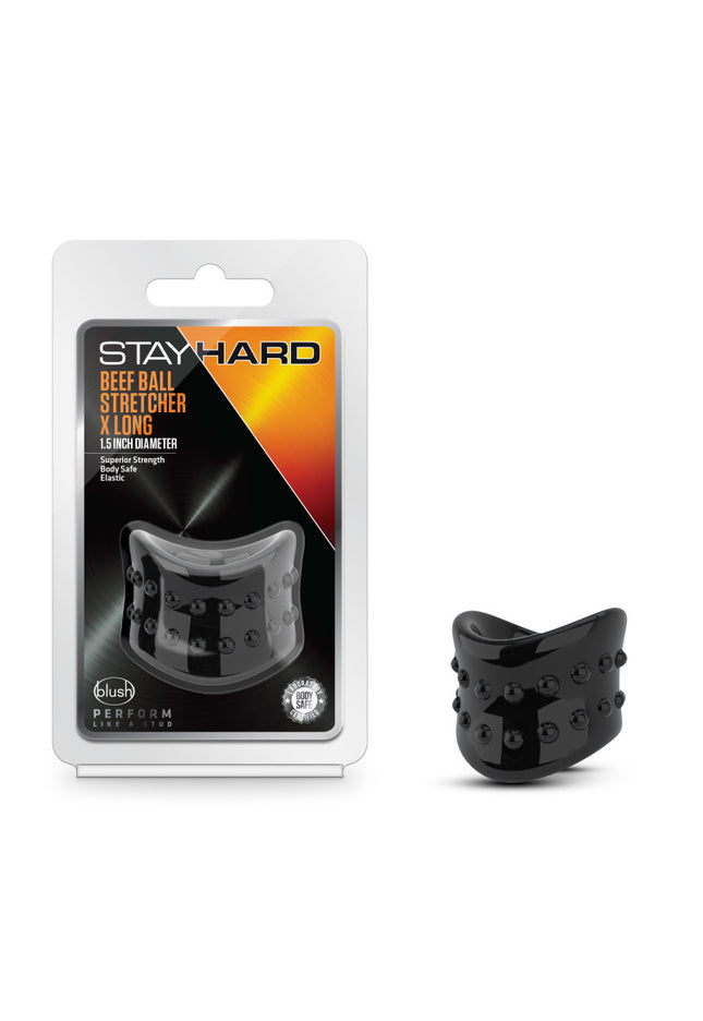Stay Hard Beef Ball Stretcher X Long - Black Ball Stretcher Ring