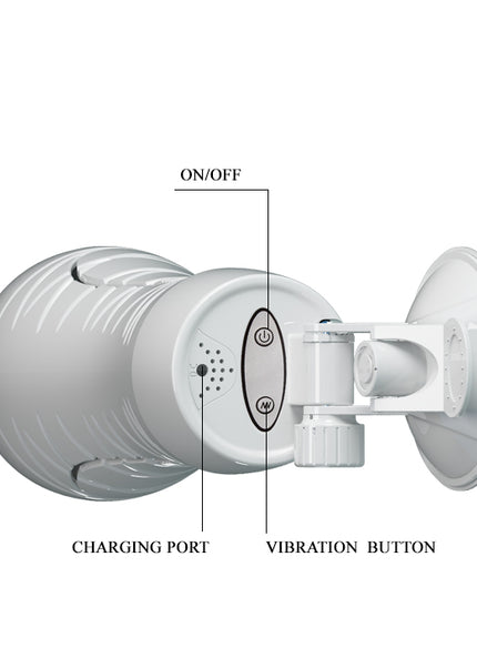 CRAZY BULL FLORA Vibrating Stroker - Flesh USB Rechargeable Vibrating Squeezeable Vagina Stroker with Suction Base