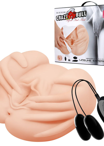CRAZY BULL Vibrating Spread Torso - Flesh Vibrating Spread Torso Masturbator
