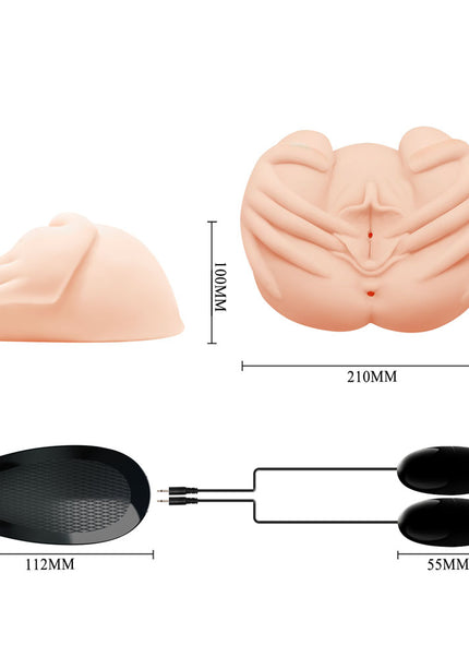 CRAZY BULL Vibrating Spread Torso - Flesh Vibrating Spread Torso Masturbator