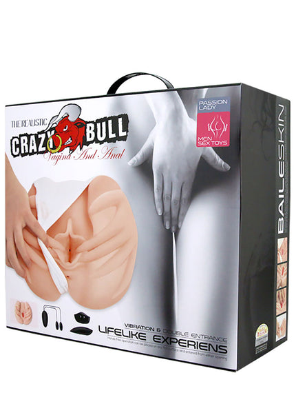 CRAZY BULL Vibrating Spread Torso - Flesh Vibrating Spread Torso Masturbator