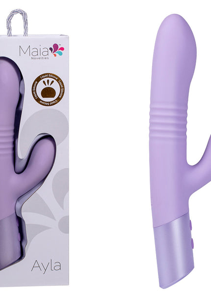 Maia AYLA - Lavender 24.4 cm USB Rechargeable Thrusting Rabbit Vibrator