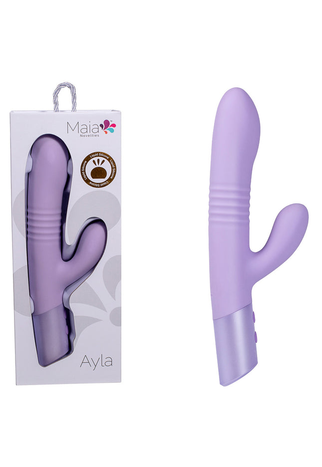 Maia AYLA - Lavender 24.4 cm USB Rechargeable Thrusting Rabbit Vibrator