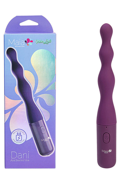 Maia DANI - Purple 17.8 cm USB Rechargeable Beaded Vibrator