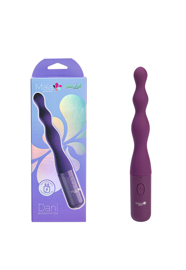 Maia DANI - Purple 17.8 cm USB Rechargeable Beaded Vibrator