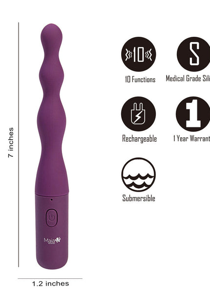 Maia DANI - Purple 17.8 cm USB Rechargeable Beaded Vibrator