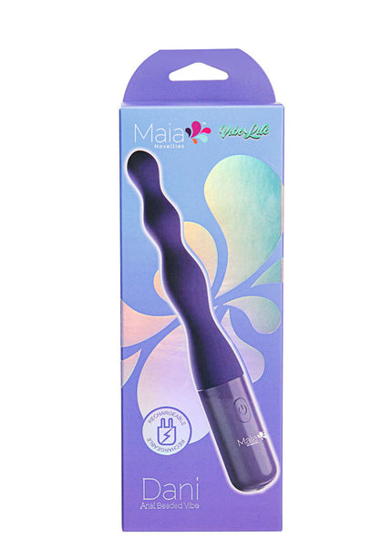 Maia DANI - Purple 17.8 cm USB Rechargeable Beaded Vibrator