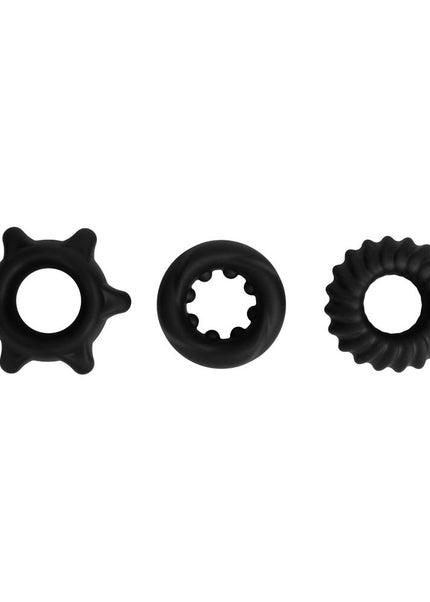 Maia MANZO - Black Silicone Cock Rings - Set of 3
