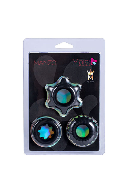 Maia MANZO - Black Silicone Cock Rings - Set of 3