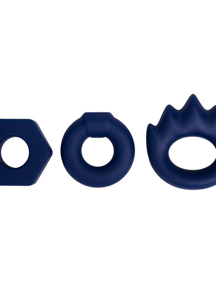 Maia LONZO - Blue Silicone Cock Rings - Set of 3