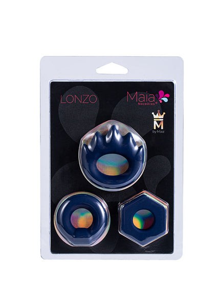 Maia LONZO - Blue Silicone Cock Rings - Set of 3