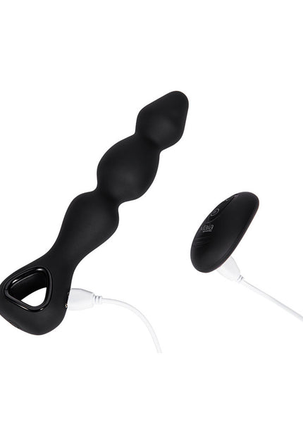 Maia HUDSON - Black 19 cm USB Rechargeable Anal Vibrator with Wireless Remote
